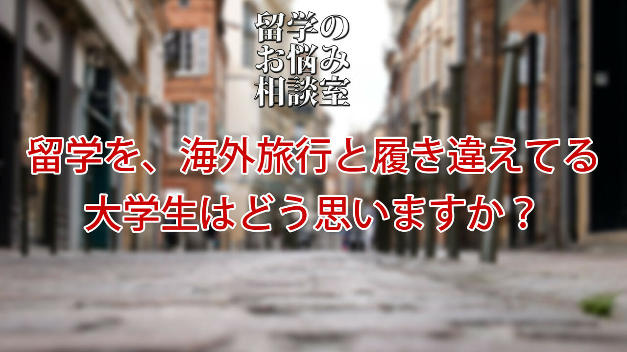 留学を、海外旅行と履き違えてる大学生はどう思いますか？