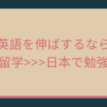 英語を伸ばするなら留学>>>日本で勉強