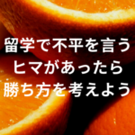 留学で不平を言うヒマがあったら勝ち方を考えよう