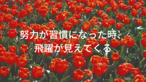 努力が習慣になった時、飛躍が見えてくる