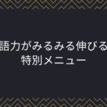 英語力がみるみる伸びる!特別メニュー